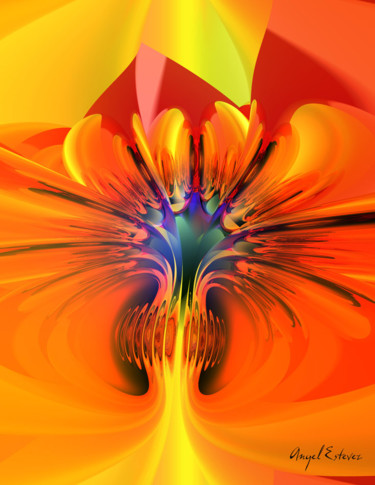 Digitale Kunst getiteld "Abstract 110" door Angel Estevez, Origineel Kunstwerk, 3D-modellering