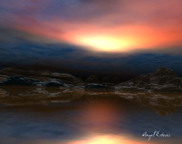 Digital Arts titled "sunset" by Angel Estevez, Original Artwork, 3D Modeling