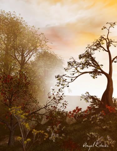 Digital Arts titled "Fog in the woods" by Angel Estevez, Original Artwork, 3D Modeling