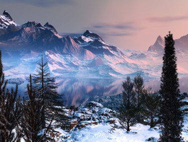 Arte digitale intitolato "Majestic mountains" da Angel Estevez, Opera d'arte originale, Modellazione 3D