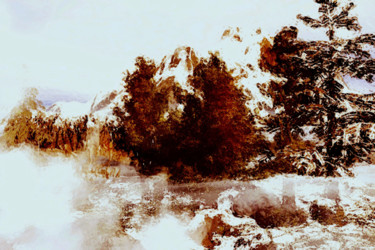 Digital Arts titled "Trees in snow" by Angel Estevez, Original Artwork
