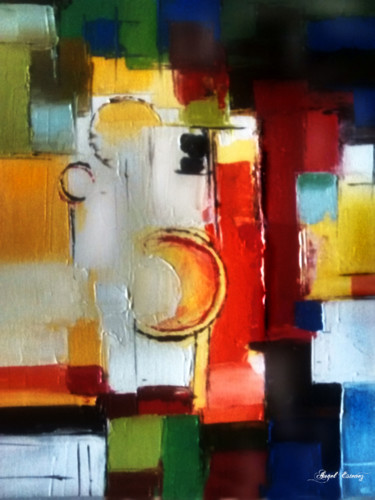 Painting titled "Abstract 83" by Angel Estevez, Original Artwork, Acrylic