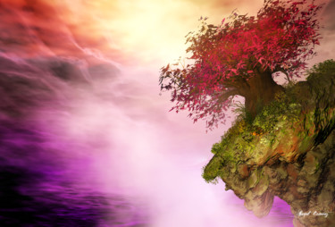 Digital Arts titled "Tree on the verge" by Angel Estevez, Original Artwork, 3D Modeling