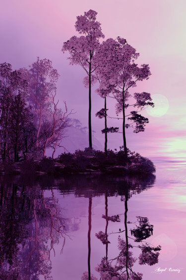 Arte digital titulada "Purple forest" por Angel Estevez, Obra de arte original, Modelado 3D