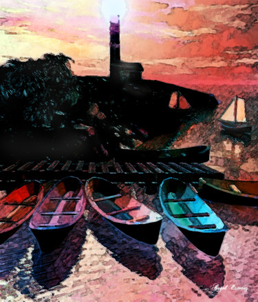 Arts numériques intitulée "Boats" par Angel Estevez, Œuvre d'art originale, Modélisation 3D