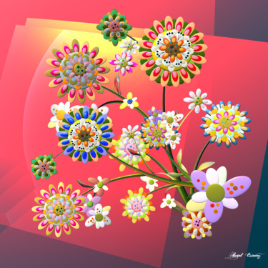 Arts numériques intitulée "Floral" par Angel Estevez, Œuvre d'art originale, Modélisation 3D