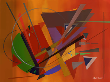 Arts numériques intitulée "Abstract compositio…" par Angel Estevez, Œuvre d'art originale, Peinture numérique