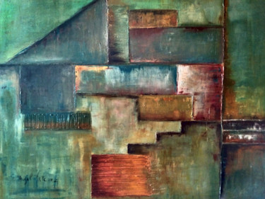 Painting titled "Composicao abstrata…" by Angel Estevez, Original Artwork, Acrylic