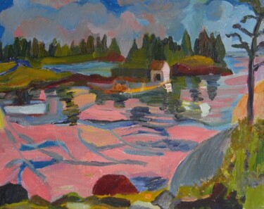 Malerei mit dem Titel "Rose Harbor" von Esther Garcia Eder, Original-Kunstwerk, Öl