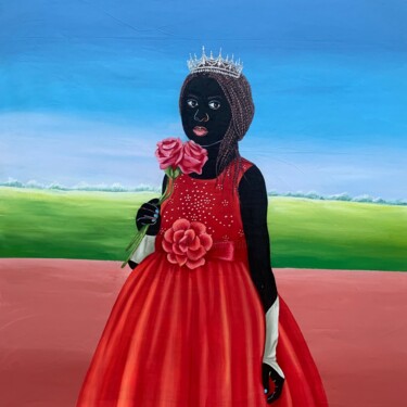 Schilderij getiteld "Regal Memory II" door Esther Oyeyemi, Origineel Kunstwerk, Acryl