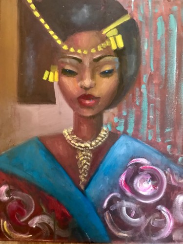 Peinture intitulée "Bujumbura Princess" par Esther Yulfo, Œuvre d'art originale, Huile