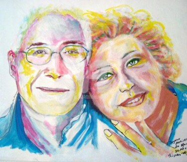 Painting titled "Papa et Maman" by Esther, Original Artwork
