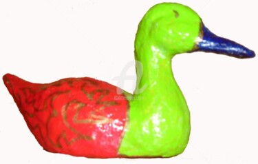 Sculpture intitulée "Canard" par Esther, Œuvre d'art originale