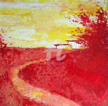 Peinture intitulée "Sur le Chemin" par Esther, Œuvre d'art originale