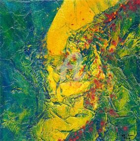 Peinture intitulée "Une Fée verte courr…" par Esther, Œuvre d'art originale