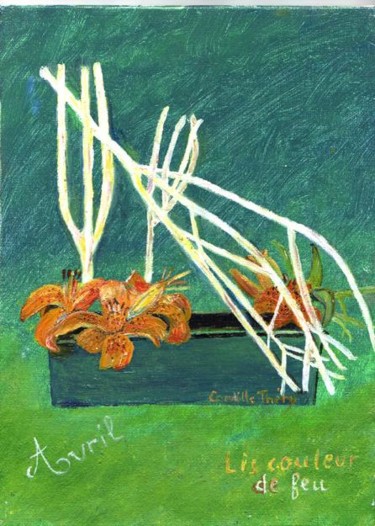 Peinture intitulée "CORBEILLE DE FLEURS…" par Demoncheaux, Œuvre d'art originale