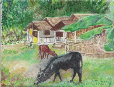 Painting titled "BUNGALOW KUDLEE BEA…" by Demoncheaux, Original Artwork, Oil