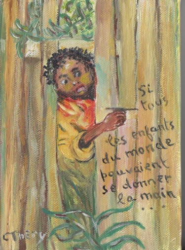 Peinture intitulée "ENFANT A LA FENETRE" par Demoncheaux, Œuvre d'art originale, Huile