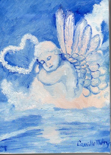 Peinture intitulée "ANGE DU BONHEUR" par Demoncheaux, Œuvre d'art originale, Huile