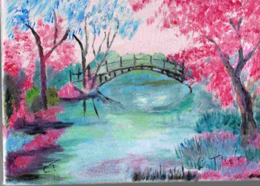 Painting titled "lPAYSAGE DU JAPON" by Demoncheaux, Original Artwork, Oil