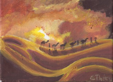 Pintura intitulada "LE DESERT" por Demoncheaux, Obras de arte originais, Óleo