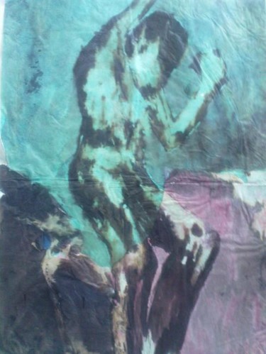 Painting titled "Man Struggling" by Esther Wanjie, Original Artwork