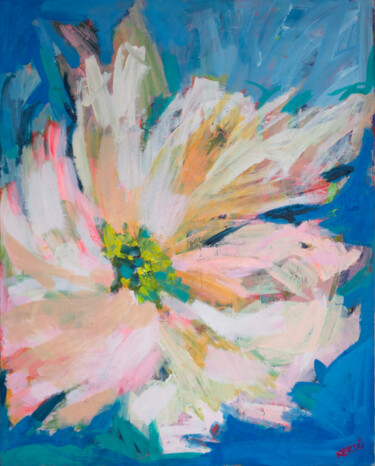 Картина под названием "Berlin Flowers I" - Eszter Kerdö, Подлинное произведение искусства, Акрил Установлен на Деревянная ра…