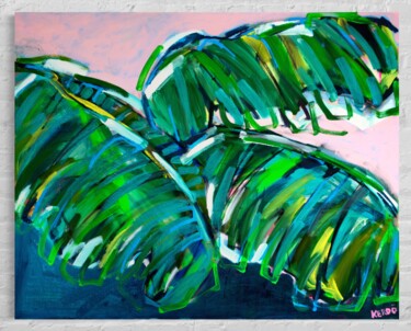 Pintura titulada "Three Palms" por Eszter Kerdö, Obra de arte original, Acrílico Montado en Bastidor de camilla de madera