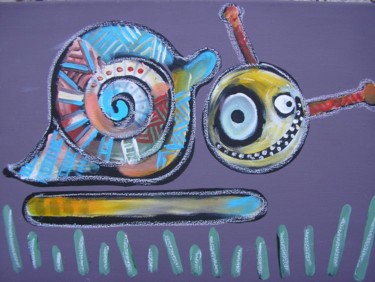 Peinture intitulée "l'escargot" par Carole Louise Barbier, Œuvre d'art originale