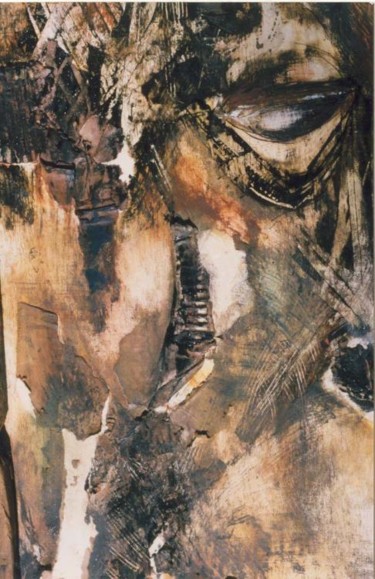 Peinture intitulée "dieu africain(détai…" par Carole Louise Barbier, Œuvre d'art originale