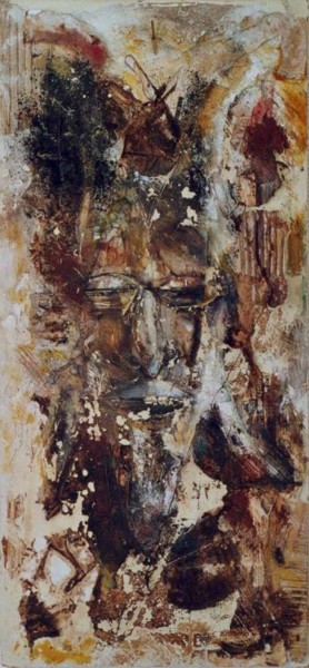 Peinture intitulée "dieu africain" par Carole Louise Barbier, Œuvre d'art originale