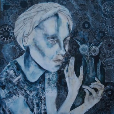 Peinture intitulée "jeune fille à la ch…" par Carole Louise Barbier, Œuvre d'art originale