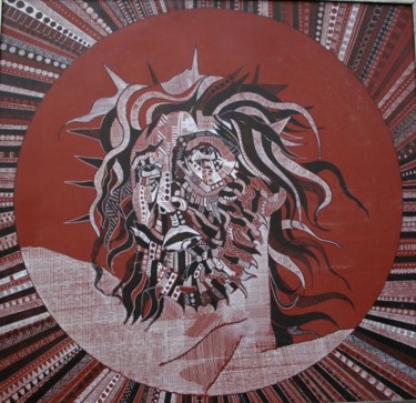 Peinture intitulée "christ" par Carole Louise Barbier, Œuvre d'art originale