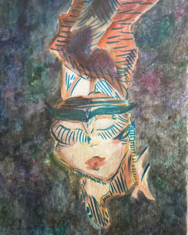 Malerei mit dem Titel "Warrior-Woman" von Eteri, Original-Kunstwerk, Gouache