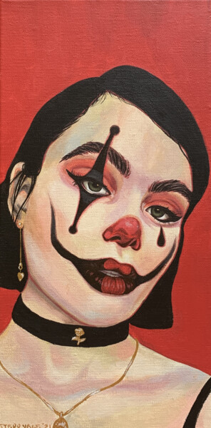 Pittura intitolato "Clown check" da Etery Sidyakina, Opera d'arte originale, Acrilico