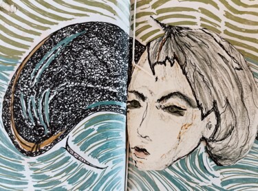 Цифровое искусство под названием "Mulher Alter Ego" - Ethel Feldman, Подлинное произведение искусства, Гелевая ручка