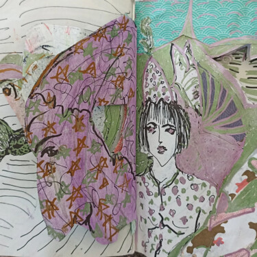 「Atrás da porta」というタイトルのデジタルアーツ Ethel Feldmanによって, オリジナルのアートワーク, ジェルペン