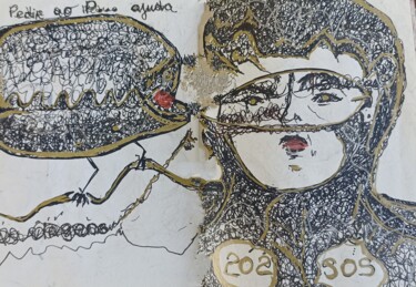 Artes digitais intitulada "Escafandro" por Ethel Feldman, Obras de arte originais, Caneta de gel