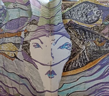 数字艺术 标题为“Cara Peixes9” 由Ethel Feldman, 原创艺术品, 中性笔