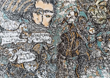 Arte digitale intitolato "Teias e tramas" da Ethel Feldman, Opera d'arte originale, Penna gel