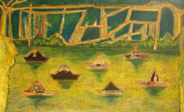 Peinture intitulée "NOITARUGIF 20 - A" par Ethel Muniz, Œuvre d'art originale
