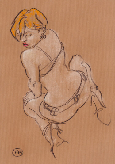 「A794 Billie Jean」というタイトルの描画 Etienne Bonnetによって, オリジナルのアートワーク, パステル