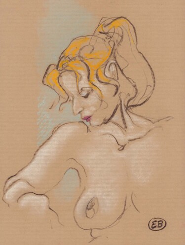Drawing titled "A601 Jessica" by Etienne Bonnet, Original Artwork, Pastel