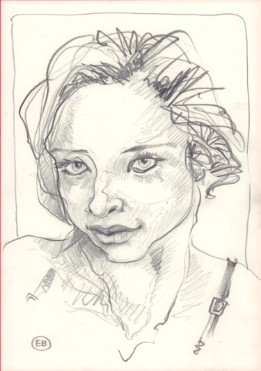 Drawing titled "A605 Bernadette" by Etienne Bonnet, Original Artwork, Pencil