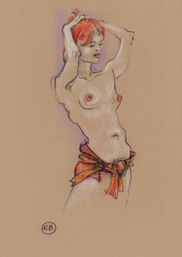 Drawing titled "A834 Rosalie" by Etienne Bonnet, Original Artwork, Pastel