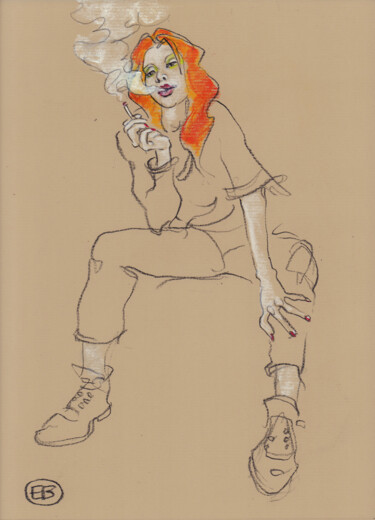 Drawing titled "A488 Doris" by Etienne Bonnet, Original Artwork, Pastel