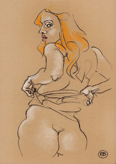 Drawing titled "A453 Lottie" by Etienne Bonnet, Original Artwork, Pastel