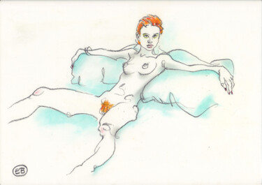 Zeichnungen mit dem Titel "A254 Marie" von Etienne Bonnet, Original-Kunstwerk, Pastell