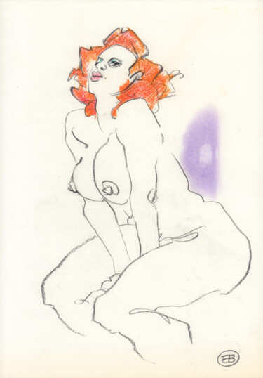 Drawing titled "A460 Régine" by Etienne Bonnet, Original Artwork, Pastel