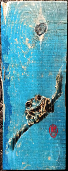 Pintura titulada "Okopipi" por Etienne Carreno, Obra de arte original, Grabado Montado en Panel de madera